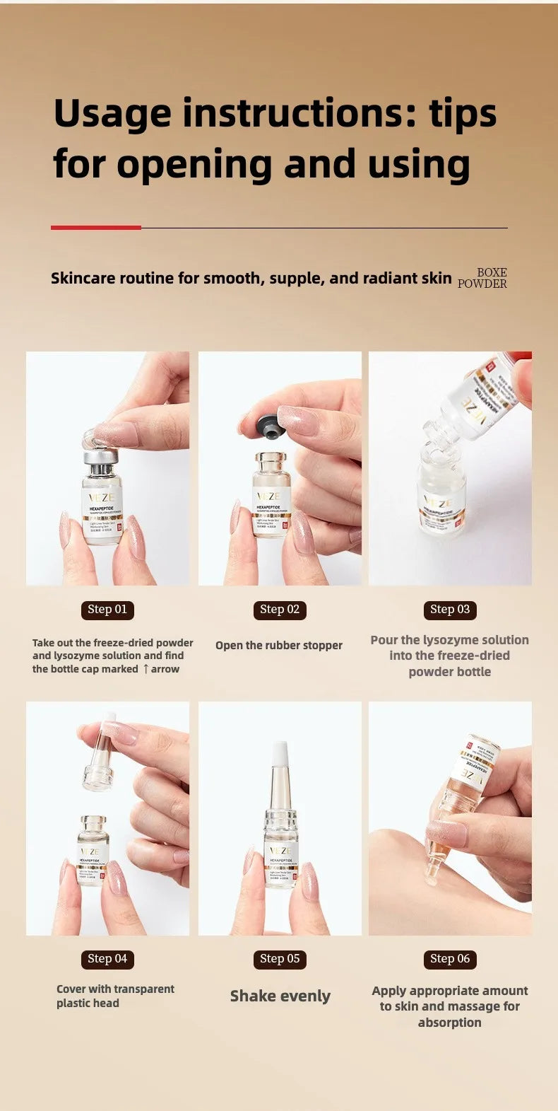 Hexapeptide Freeze-dried Powder "Botox-Like" Anti Aging Skin Care