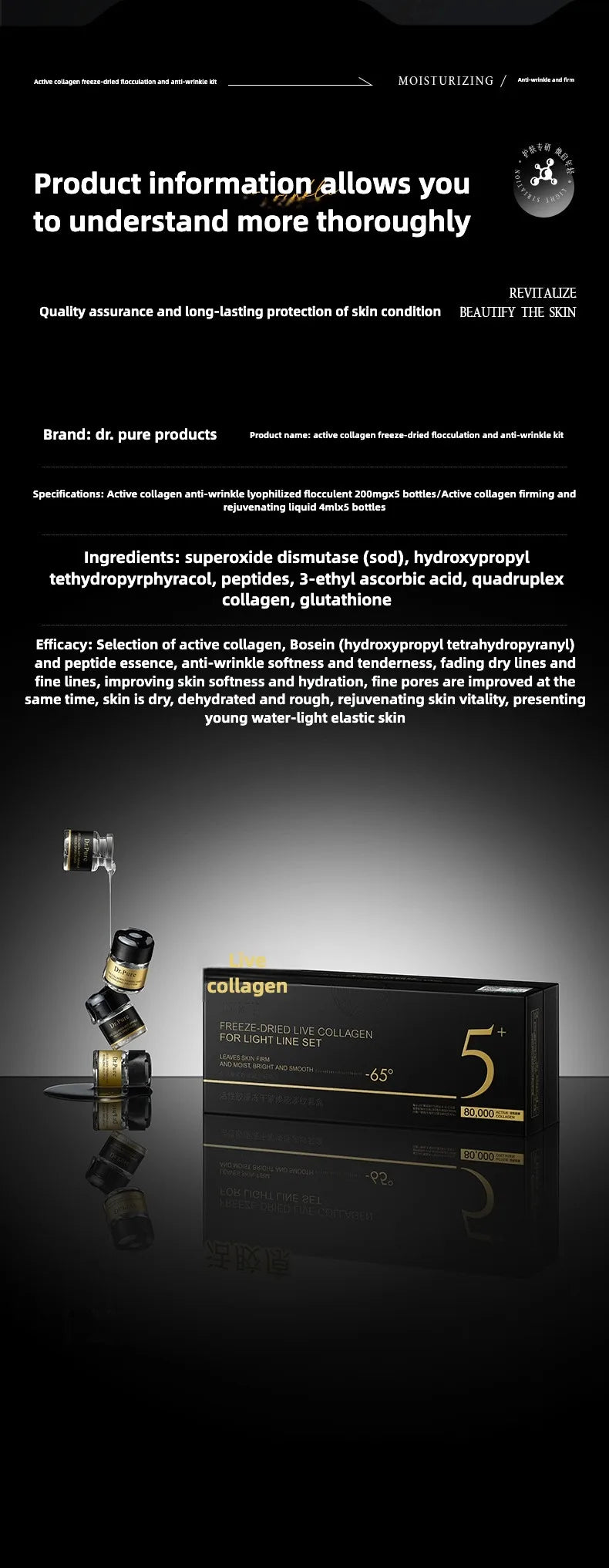 Collagen Peptide Freeze-dried powder- Firming, Lifting and Hydrating Skincare.
